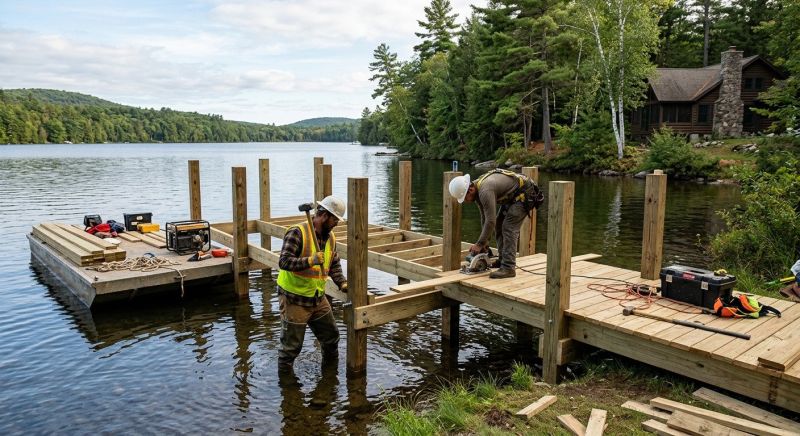 Wood Dock Installation in Kansas City, KS